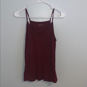 burgundy tank top